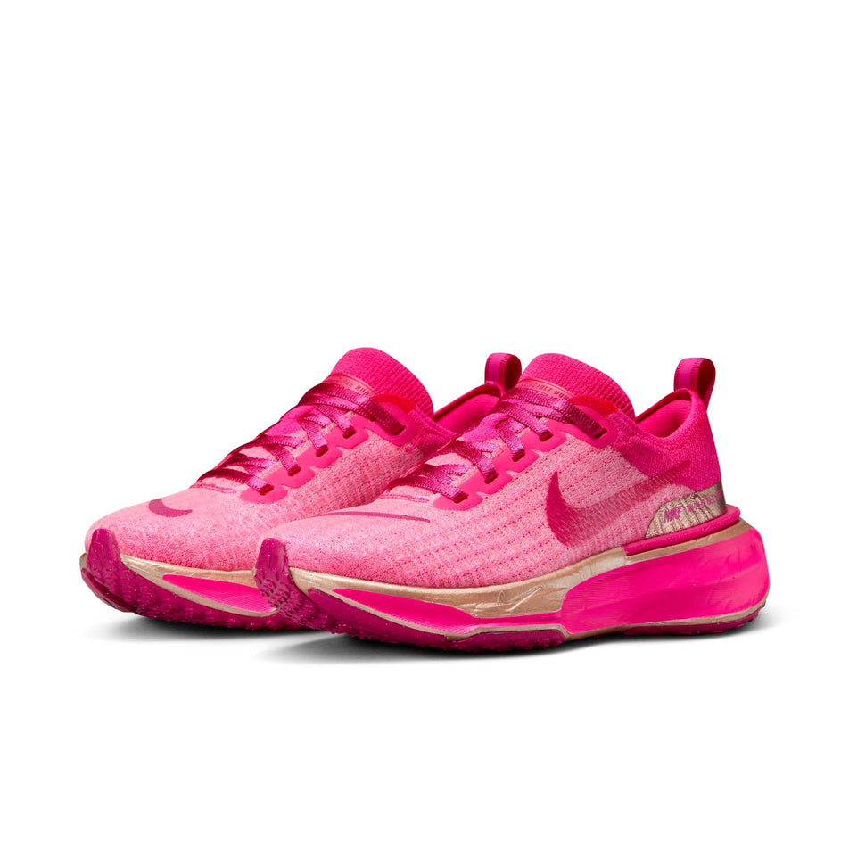 A pair of Nike Women's Invincible 3 Road Running Shoes in the Fierce Pink/Fireberry-Pink Spell colourway (8104396456098)