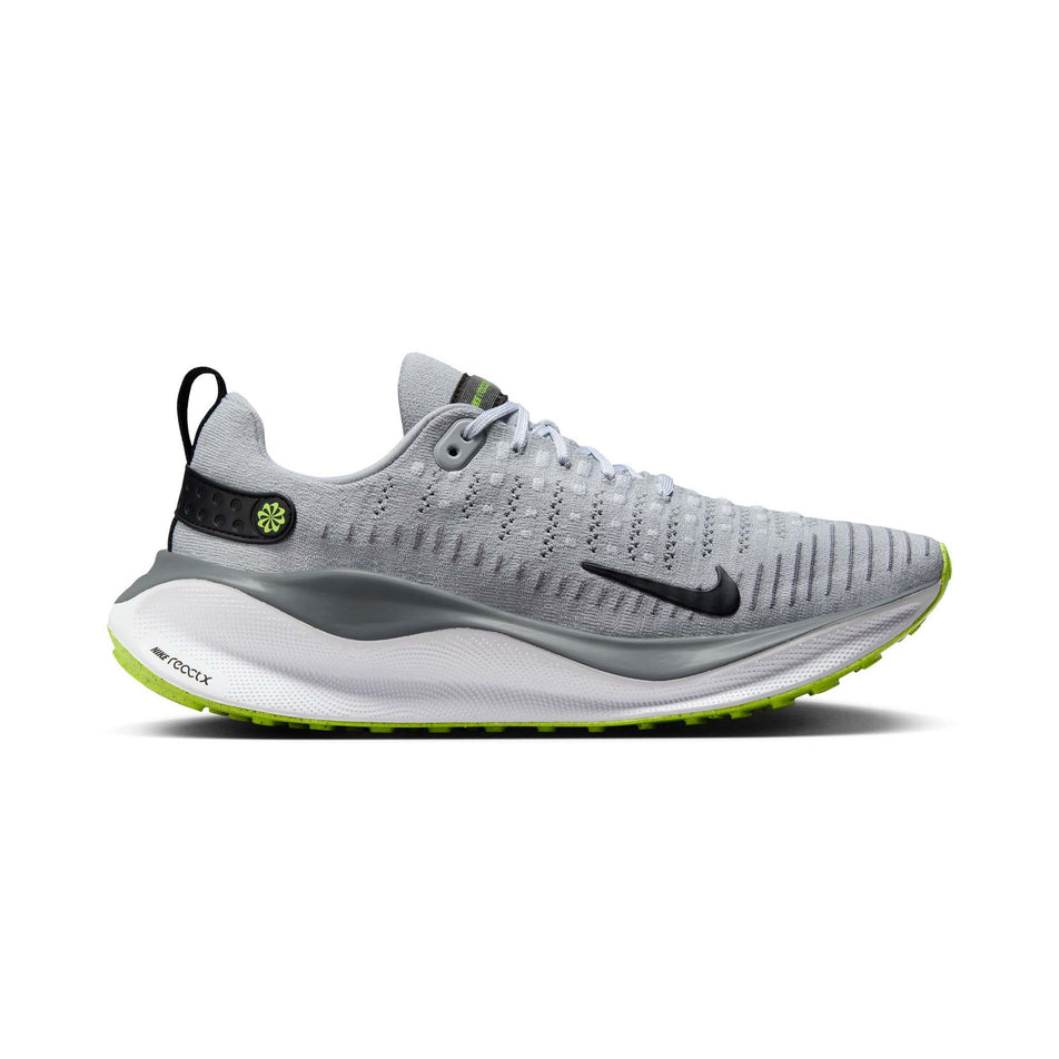 Lateral side of the right shoe from a pair of Nike Men's Infinity RN 4 Road Running Shoes in the Wolf Grey/Black-Pure Platinum-Cool Grey colourway (8070578765986)