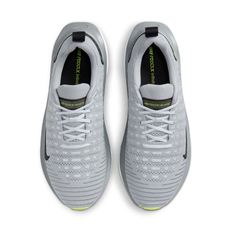 The uppers on a pair of Nike Men's Infinity RN 4 Road Running Shoes in the Wolf Grey/Black-Pure Platinum-Cool Grey colourway (8070578765986)