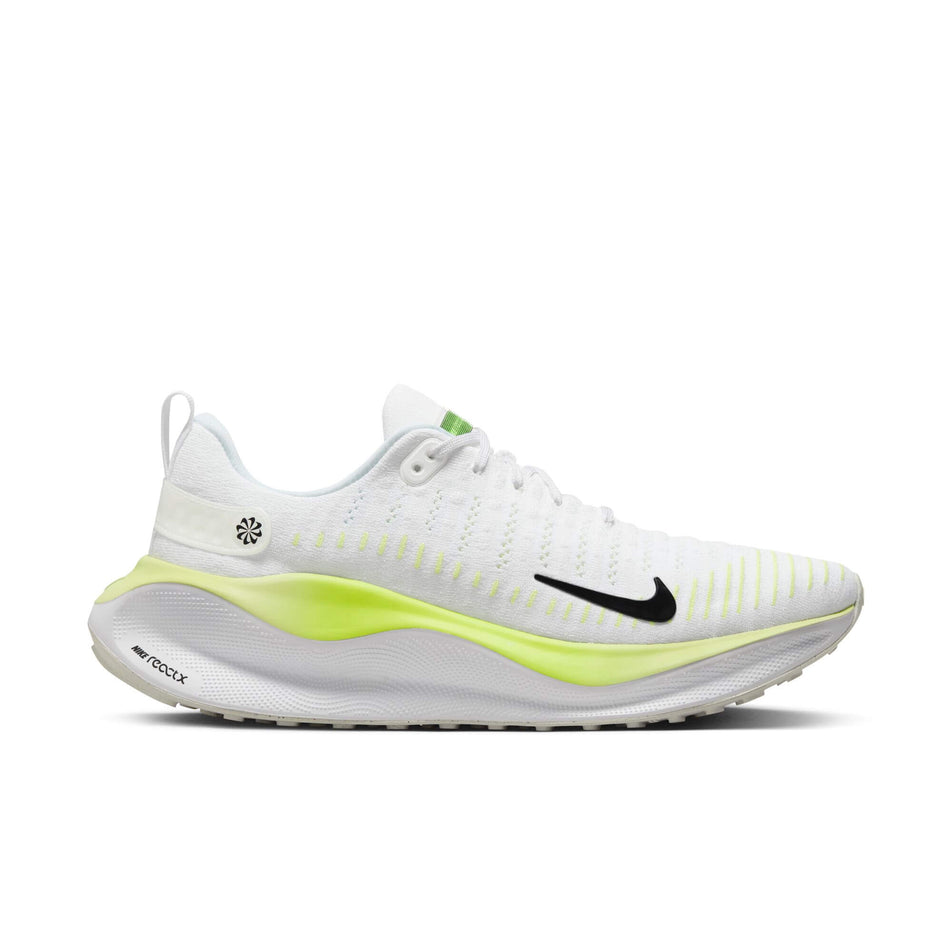 Lateral side of the right shoe from a pair of Nike Men's Infinity RN 4 Road Running Shoes in the White/Black-LT Lemon Twist-Volt colourway (7979596644514)