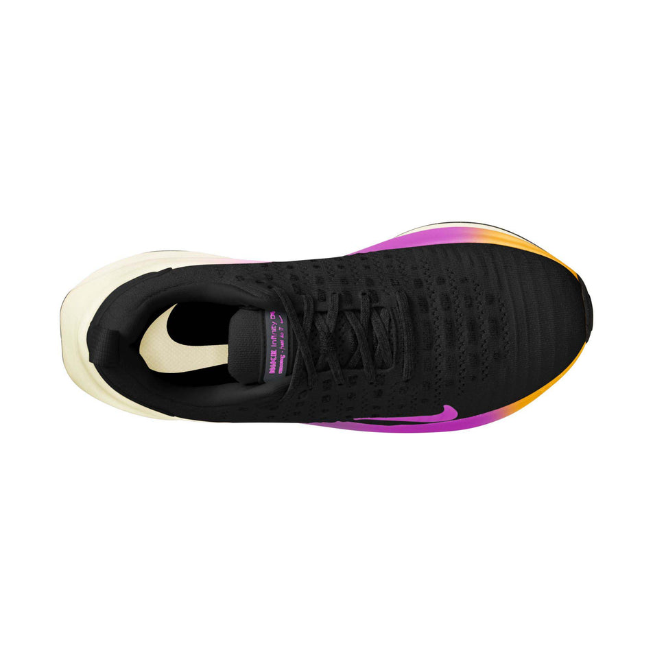 Upper of the right shoe from a pair of Nike Women's Infinity RN 4 Road Running Shoes in the Black/Hyper Violet-Anthracite colourway (8139954585762)