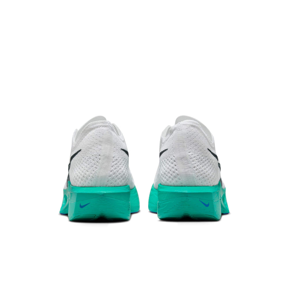 The back of a pair of Nike Men's Vaporfly 3 Road Racing Shoes in the White/Deep Jungle-Jade Ice-Clear Jade colourway (8029386997922)