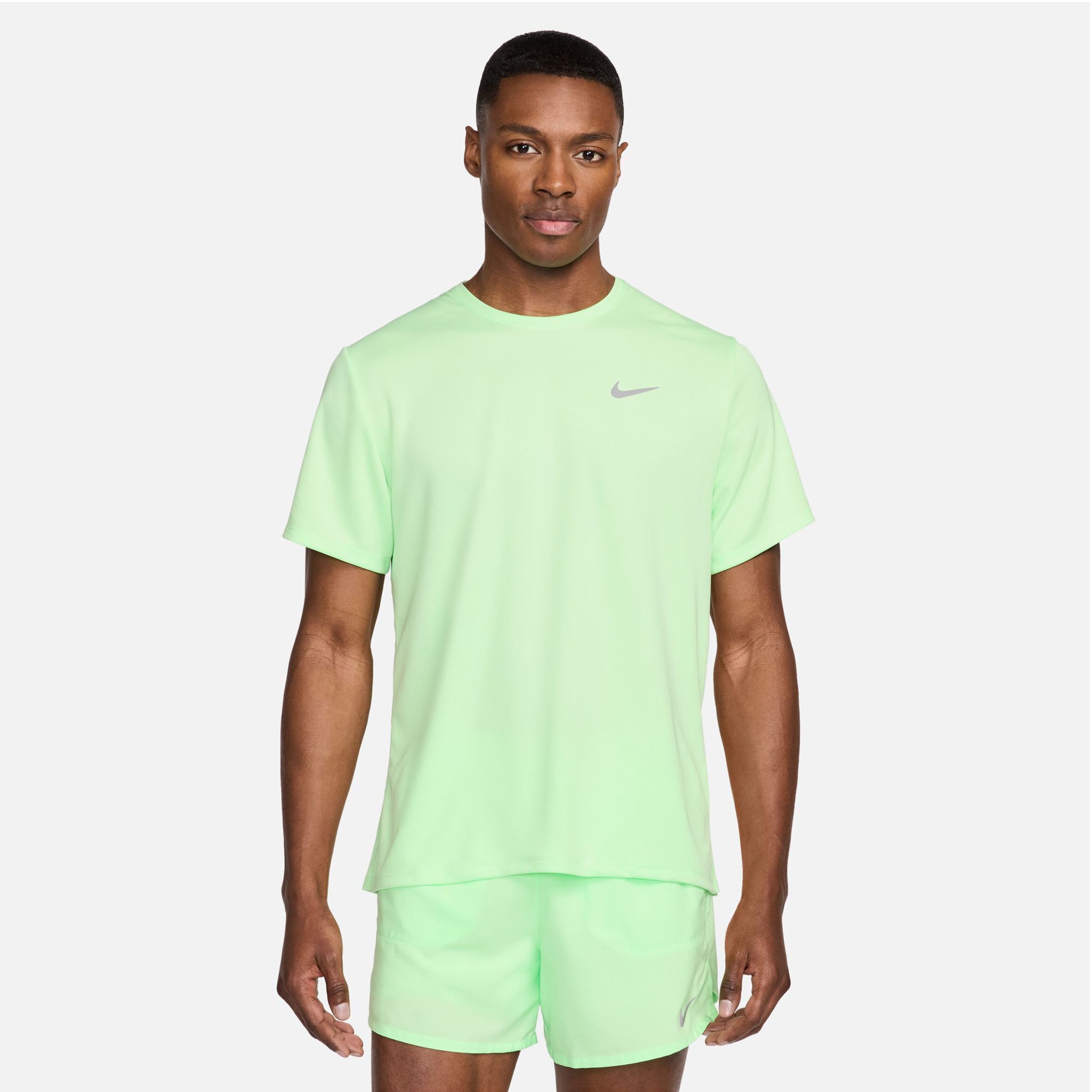 Nike Men's Miler Dri-FIT UV Short-Sleeve Running Top Green Run4It