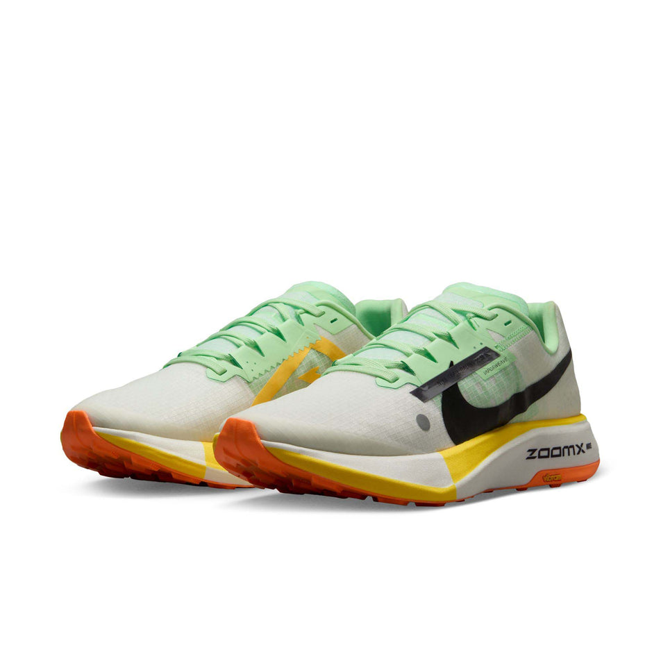 A pair of Nike Men's Ultrafly Trail Racing Shoes in the Summit White/Black-Vapor Green colourway (8185977176226)