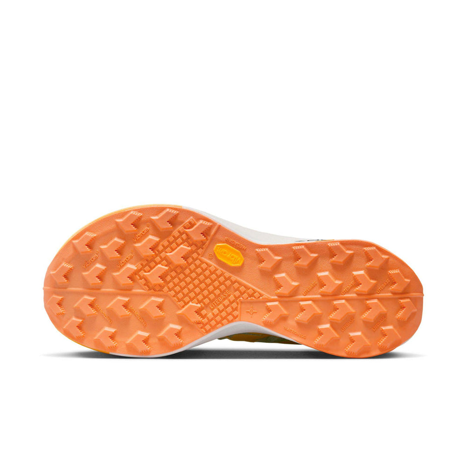Outsole of the left shoe from a pair of Nike Men's Ultrafly Trail Racing Shoes in the Summit White/Black-Vapor Green colourway (8185977176226)