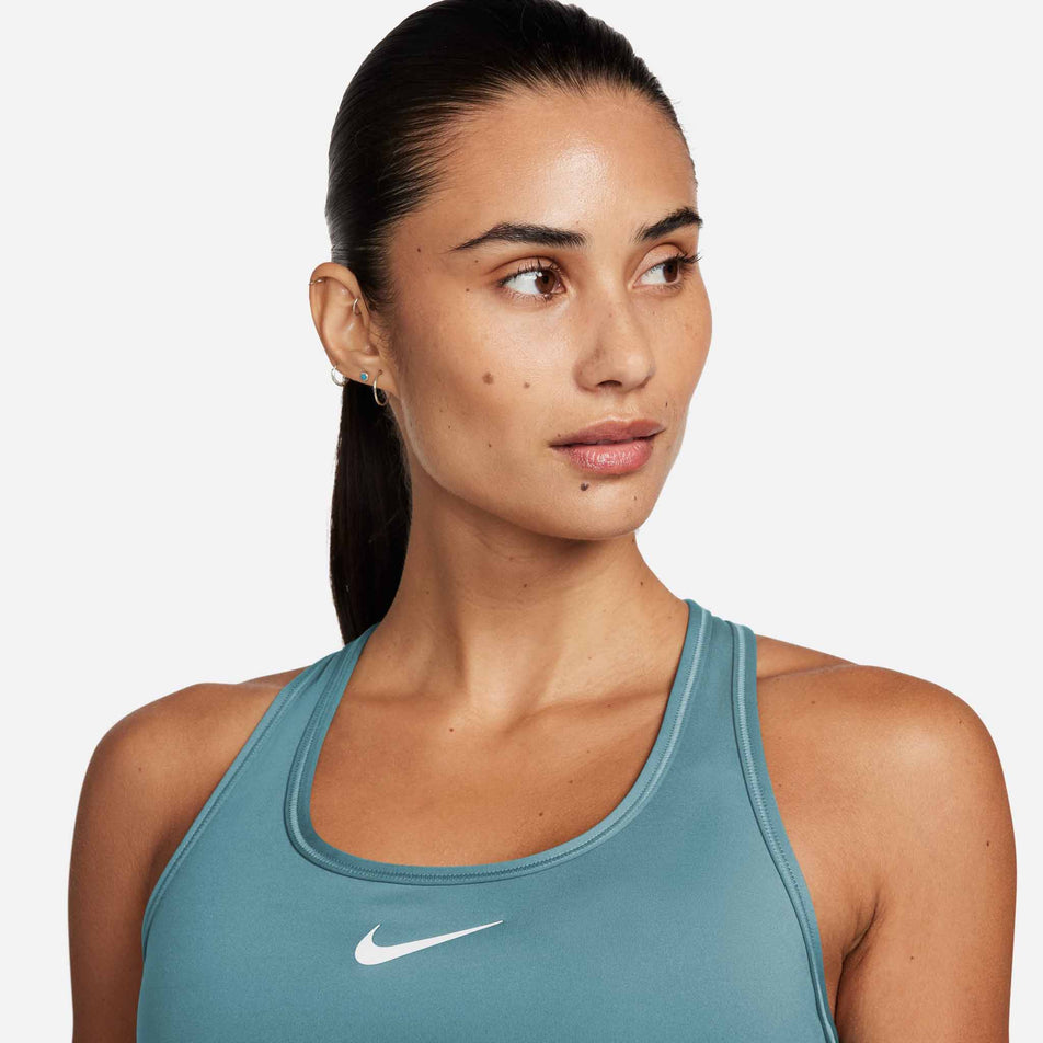 Nike Women's Swoosh Medium Support Padded Sports Bra Blue Run4It