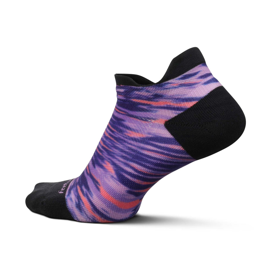 Lateral side of the left sock from a pair of Feetures Unisex Elite Light Cushion No Show Tab Running Socks in the Reflection Purple colourwaye (8135781810338)
