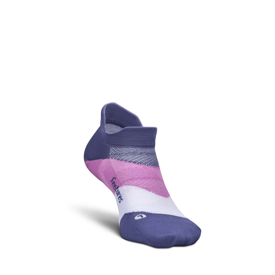 The left sock from a pair of Feetures Unisex Elite Ultra Light No Show Tab in the Future Dusk  colourway. (8739654369442)