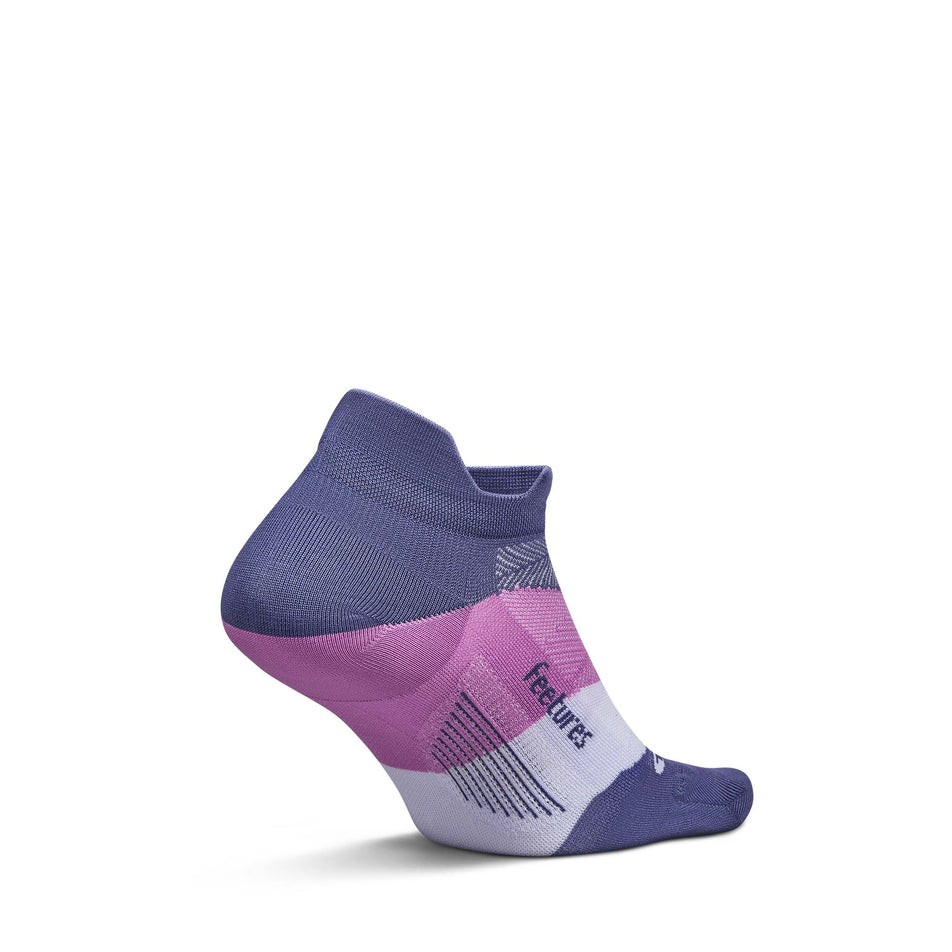 Medial side of the left sock from a pair of Feetures Unisex Elite Ultra Light No Show Tab in the Future Dusk  colourway. (8739654369442)