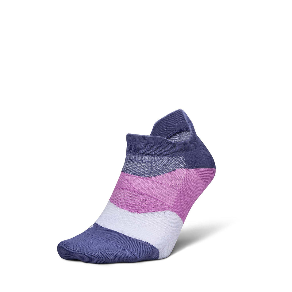 Lateral side of the left sock from a pair of Feetures Unisex Elite Ultra Light No Show Tab in the Future Dusk  colourway. (8739654369442)