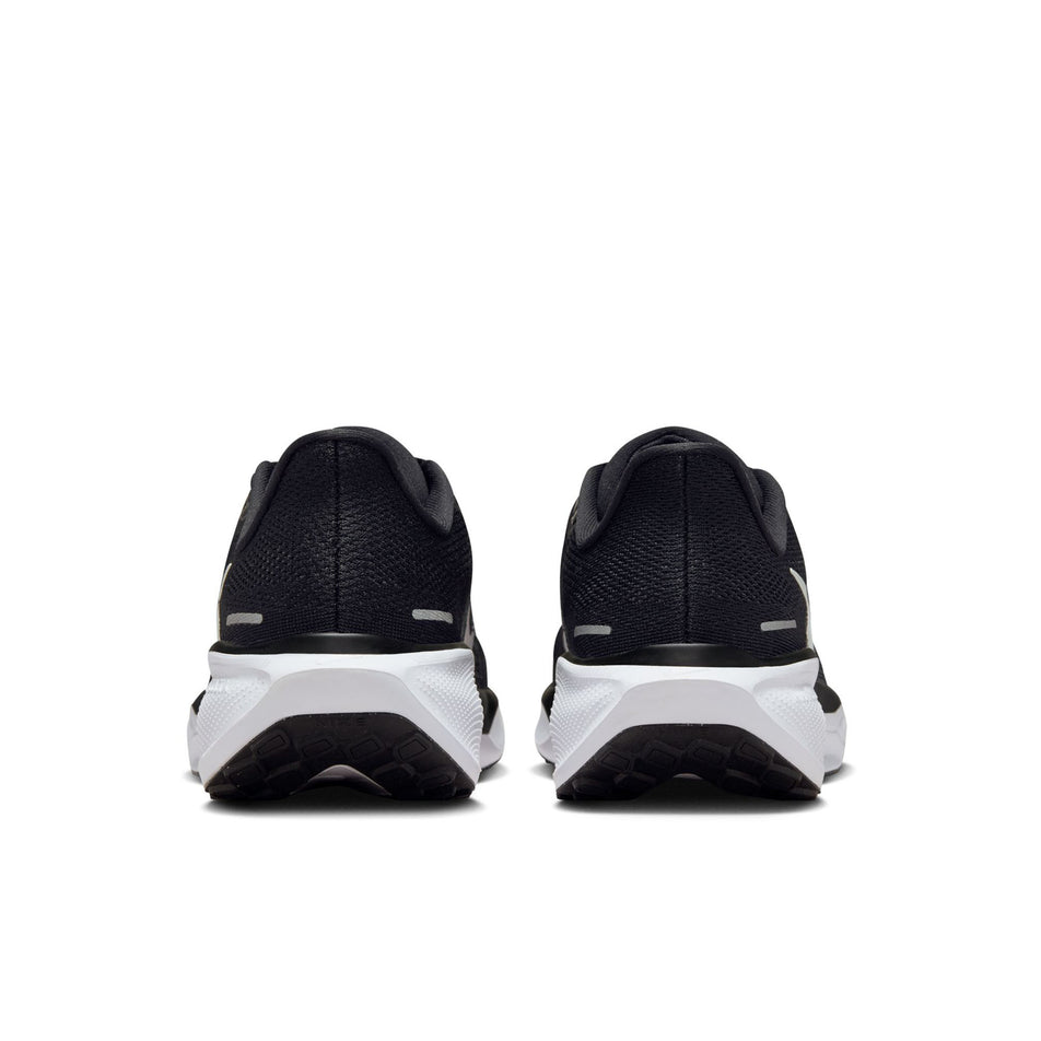 The back of a pair of Nike Women's Pegasus 41 Road Running Shoes in the Black/White-Anthracite colourway. (8686780317858)