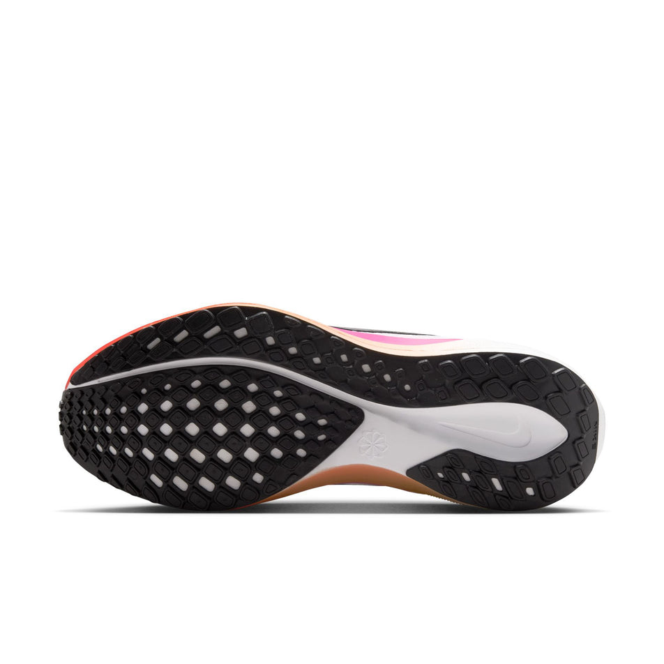 The outsole of the left shoe from a pair of Nike Women's Pegasus 41 Road Running Shoes in the White/Black-Fire Pink-Orange Pulse colourway. (8756152271010)
