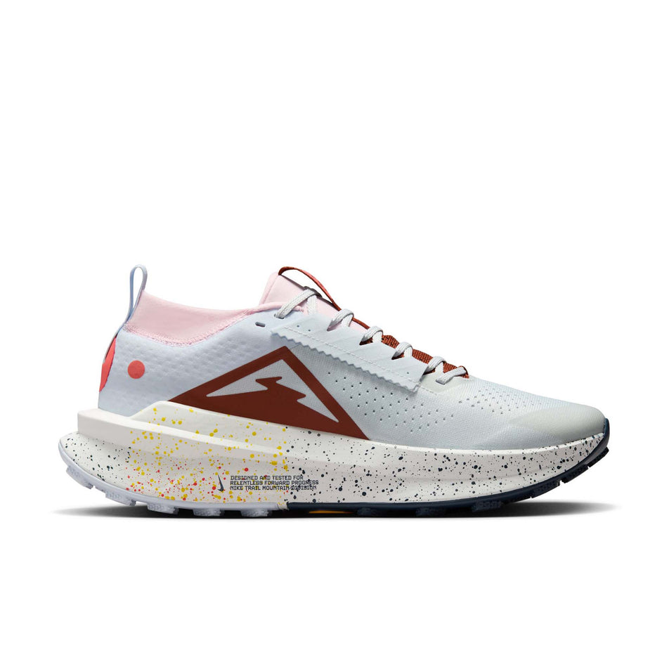 Medial view of the left shoe from a pair of Nike Men's Zegama Trail 2 Running Shoes in the Pure Platinum/White-Football Grey colourway. (8614521864354)