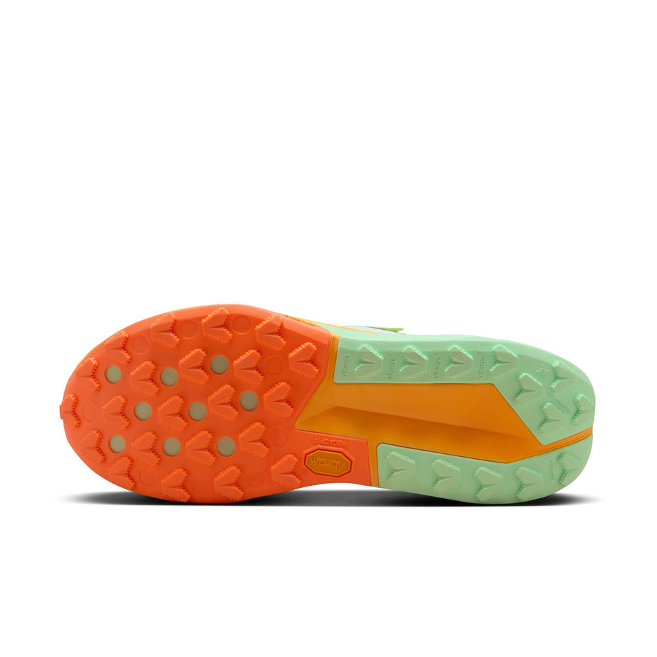 Outsole of the left shoe from a pair of Nike Men's Zegama Trail 2 Trail Running Shoes in the Summit White/Black-Laser Orange colourway (8281185288354)