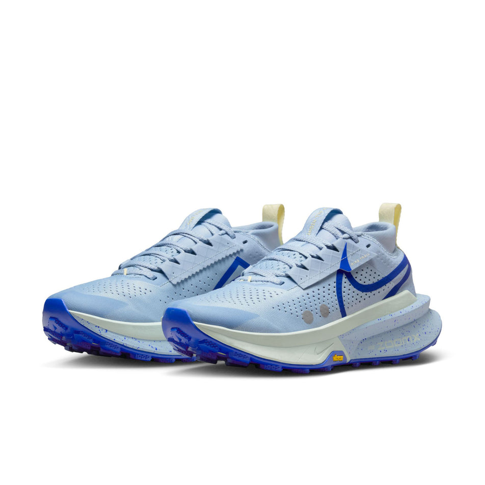 A pair of Nike Women's Zegama Trail 2 Trail Running Shoes in the Light Armory Blue/Racer Blue-World Indigo  colourway. (8756169441442)