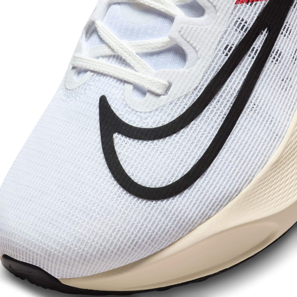Lateral side of the toe box on the left shoe from a pair of Nike Men's Zoom Fly 5 