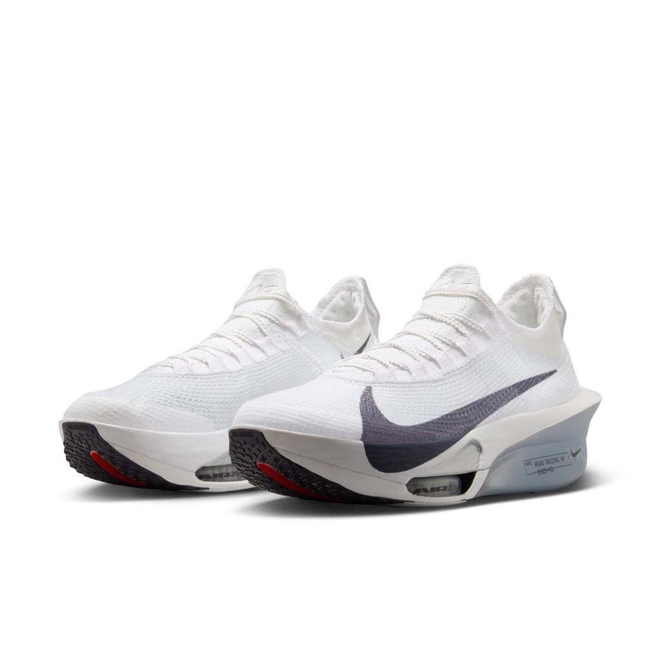 A pair of Nike Men's Alphafly 3 Road Racing Shoes in the White/Gridiron-Pure Platinum colourway. (8613778915490)