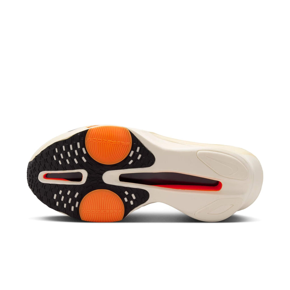 Outsole of the left shoe from a pair of Nike Men's Alphafly 3 Proto Road Racing Shoes in the White/Black-Phantom-Total Orange colourway (8146198167714)