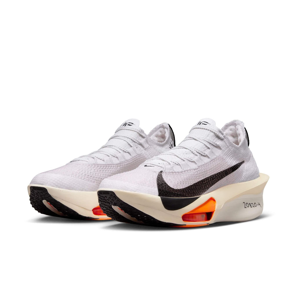 A pair of Nike Men's Alphafly 3 Proto Road Racing Shoes in the White/Black-Phantom-Total Orange colourway (8146198167714)