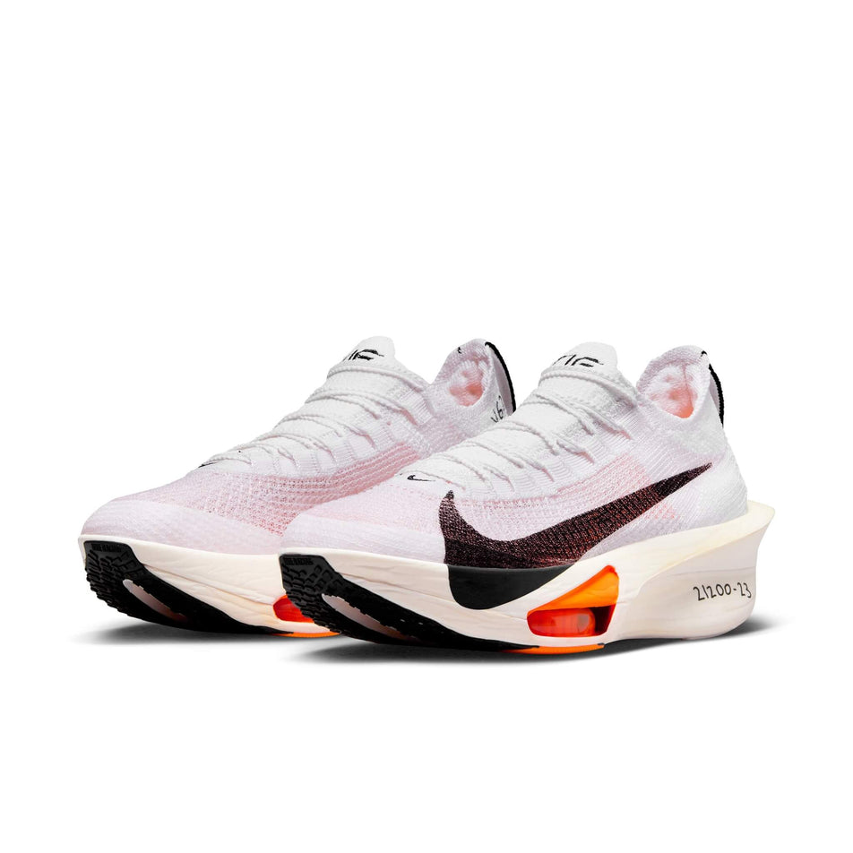 A pair of Nike Women's Alphafly 3 Proto Road Racing Shoes in the White/Black-Phantom-Total Orange colourway (8146196562082)