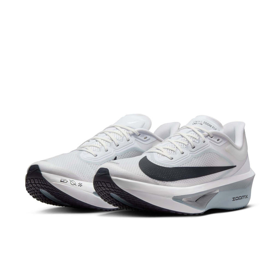 A pair of Nike Men's Zoom Fly 6 Road Running Shoes in the White/Gridiron-Pure Platinum colourway. (8613903728802)