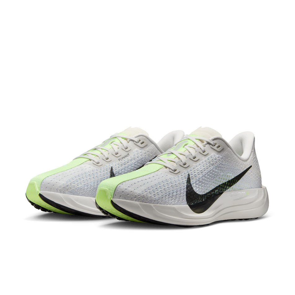 A pair of Nike Women's Pegasus Plus Road Running Shoes in the Platinum Tint/Black-Pure Platinum colourway. (8724633059490)