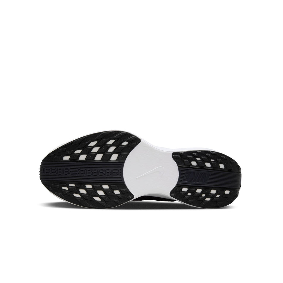 The outsole of the left shoe from a pair of Nike Men's Pegasus Plus Road Running Shoes in the Black/Pure Platinum-Anthracite-White colourway. (8683698192546)
