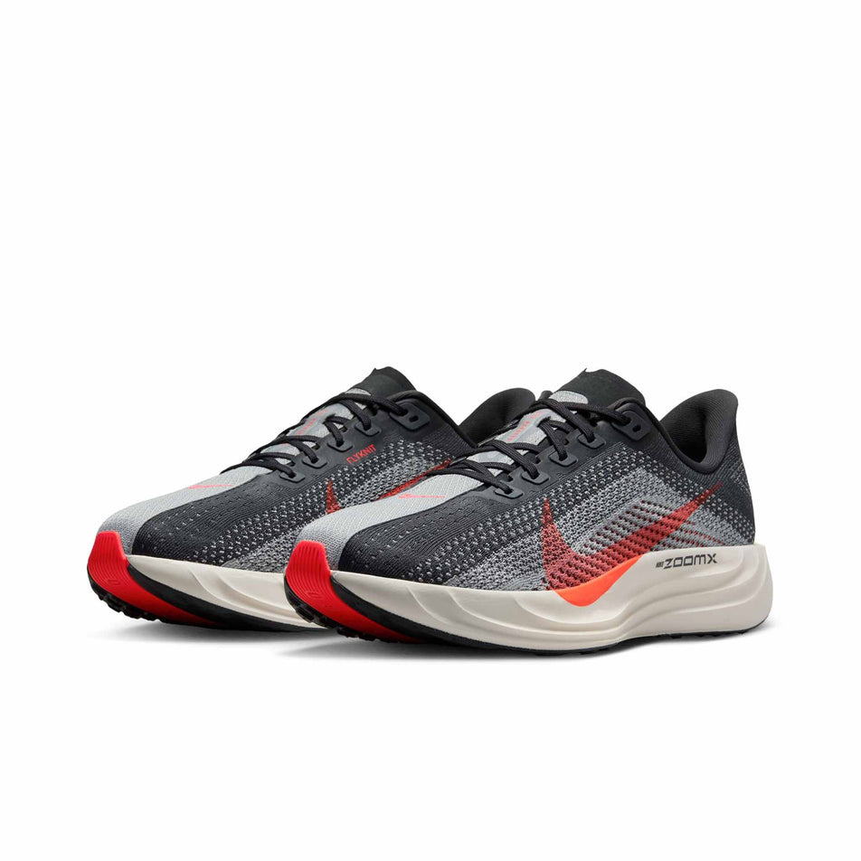 A pair of Nike Men's Pegasus Plus Road Running Shoes in the Anthracite/Bright Crimson-Light Smoke Grey colourway. (8683710185634)