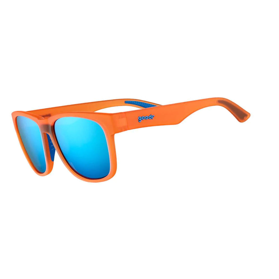 Side view of a pair of goodr That Orange Crush Rush - BFG - Running Sunglasse (8044278939810)
