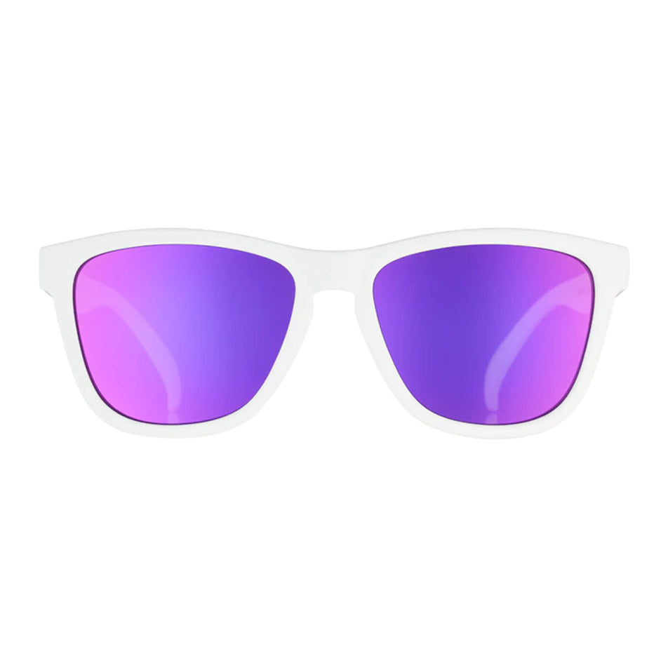 Side view of a pair of goodr Side Scroll Eye Roll - OG - Running Sunglasses