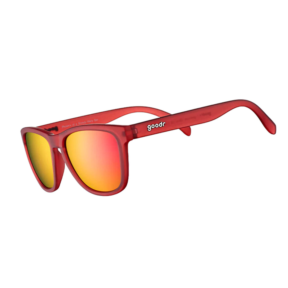 Side view of a pair of goodr Phoenix At A Bloody Mary Bar - OG - Running Sunglasses