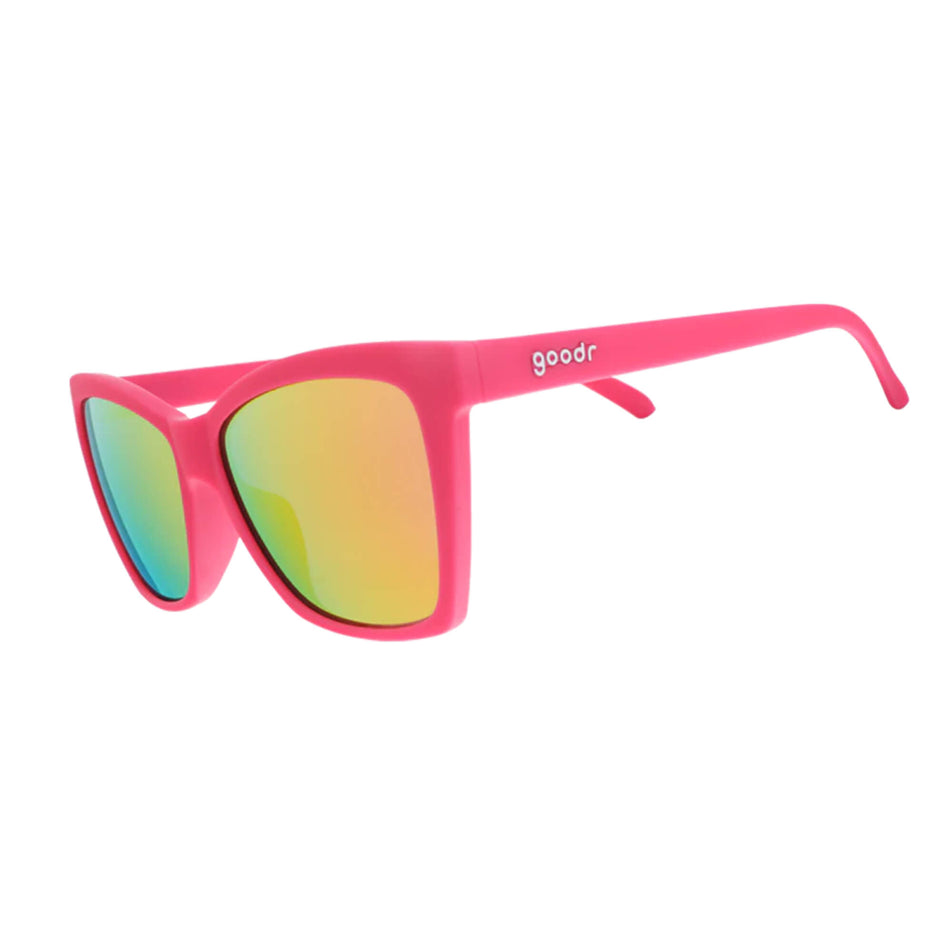 Side view of a pair of goodr pproaching Cult Status - Pop G - Running Sunglasses