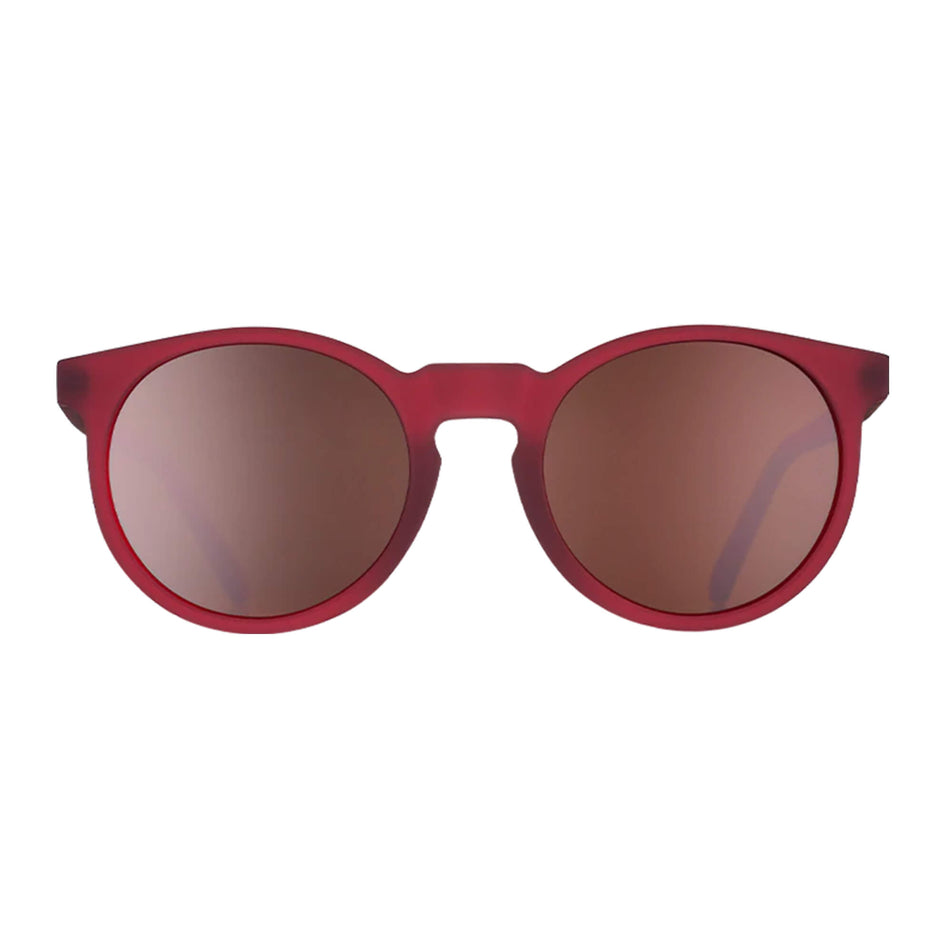 Front view of a pair of goodr I'm Wearing Burgundy? - Circle G - Running Sunglasses (8044280381602)