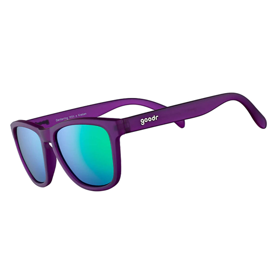 Side view of a pair of goodr Gardening with a Kraken - OG - Running Sunglasses (7037717774498)