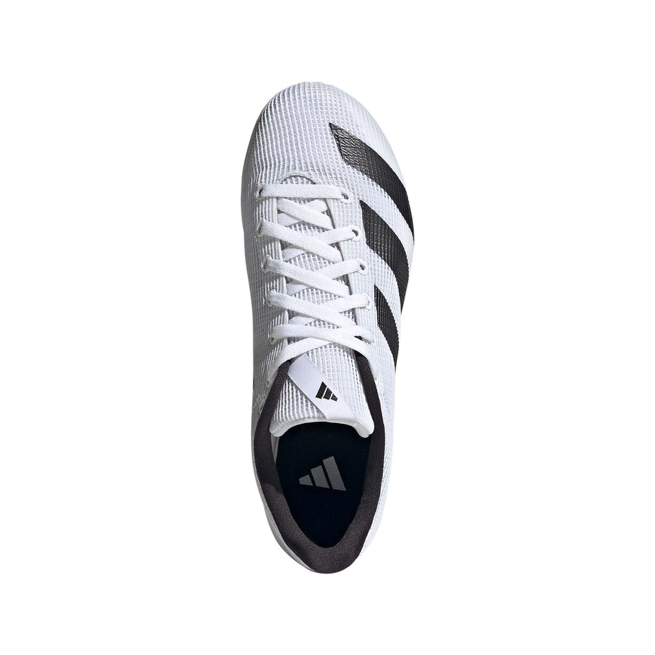 The upper of the right shoe from a pair of adidas Junior-Unisex Allroundstar Running Spikes in the Footwear White/Night Met./Core Black colourway (7916216189090)