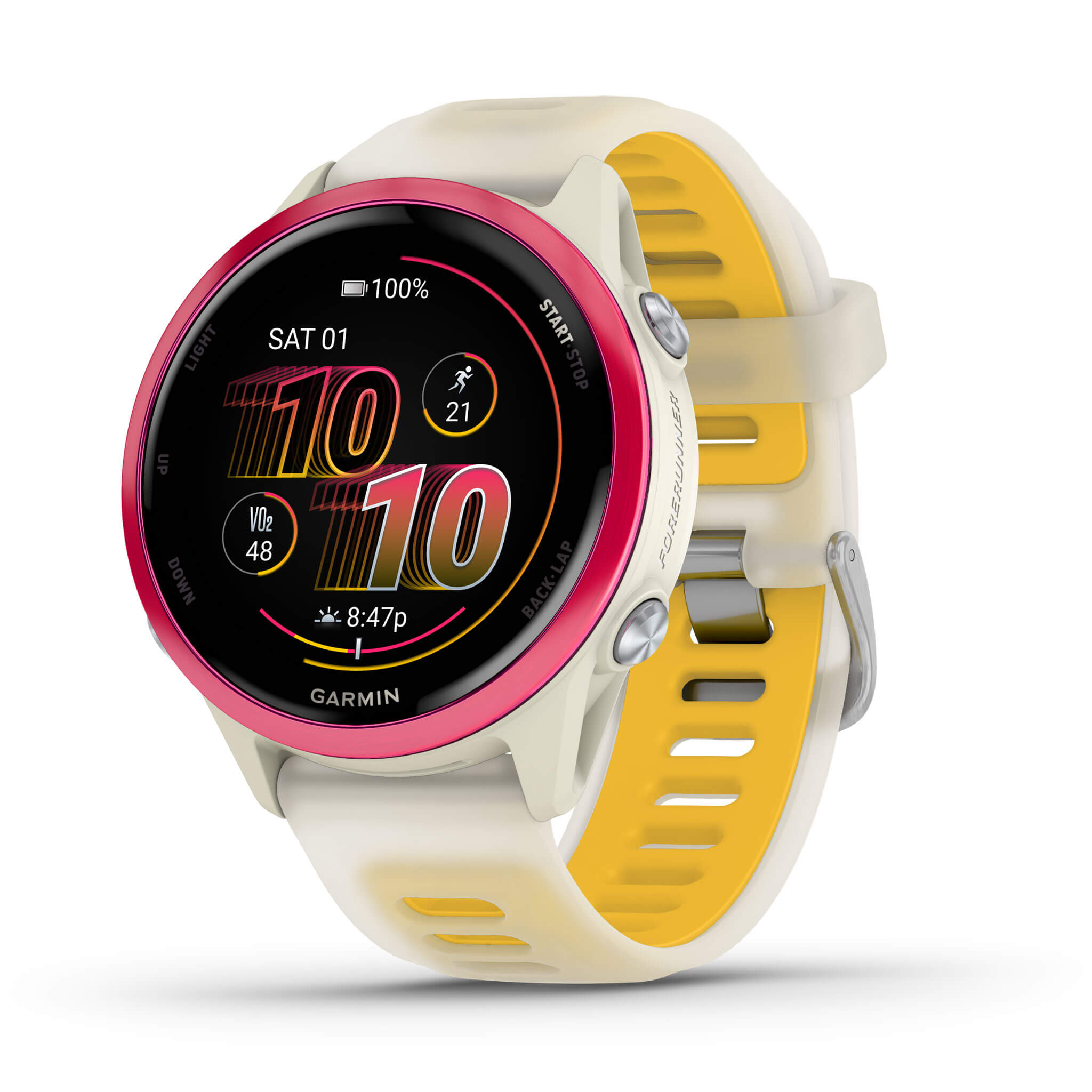 Streamlined Raspberry Sports Garmin Forerunner 570 - 42mm - Raspberry Aluminium | Run4It