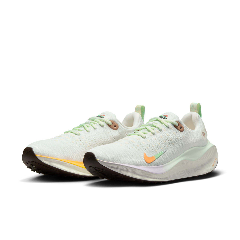 A pair of Nike Women's InfinityRN 4 Road Running Shoes in the White/Multi-Color-Sail-Vapor Green colourway (8215818895522)