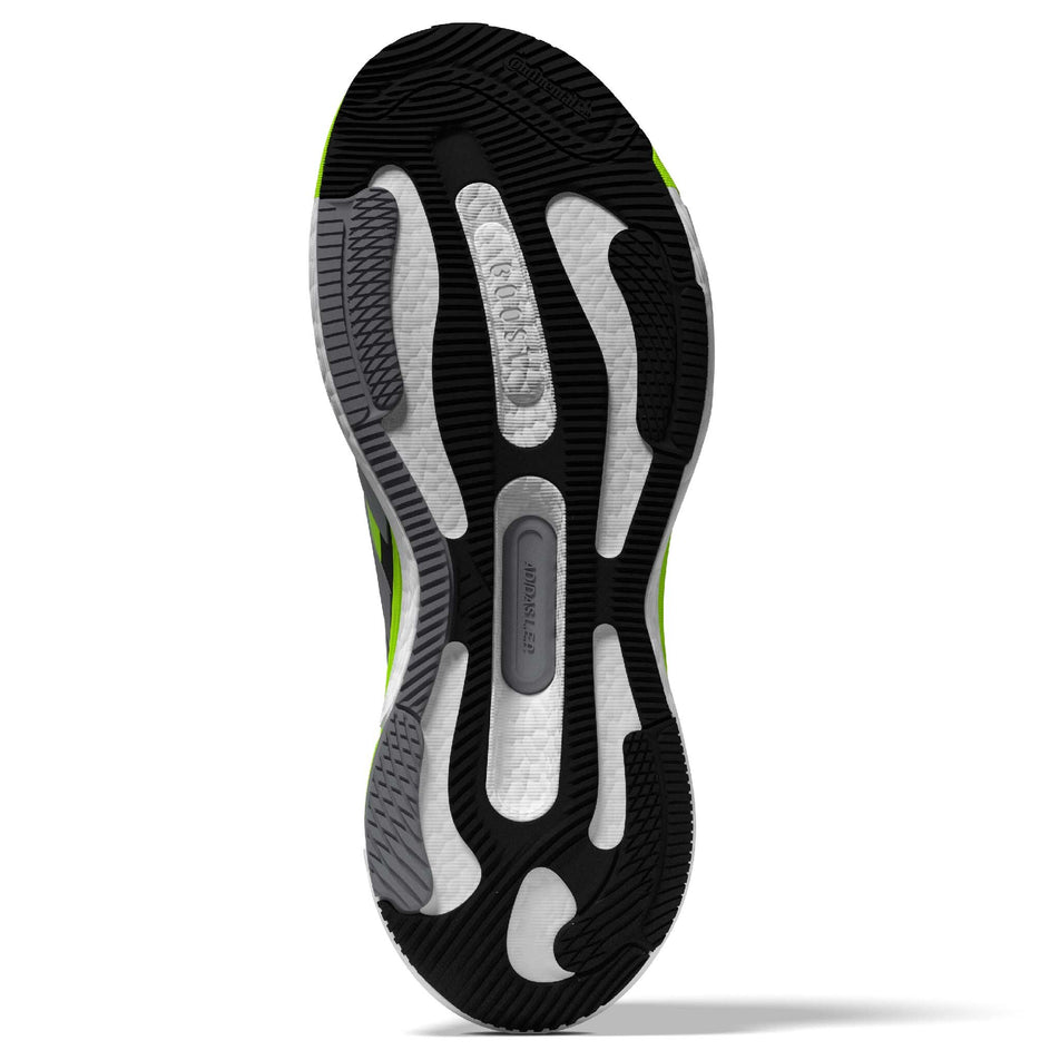 Outsole of the left shoe from a pair of adidas Men's Solarcontrol 2 Running Shoes in the Core Black/Grey/Lucid Lemon colourway (7969201488034)