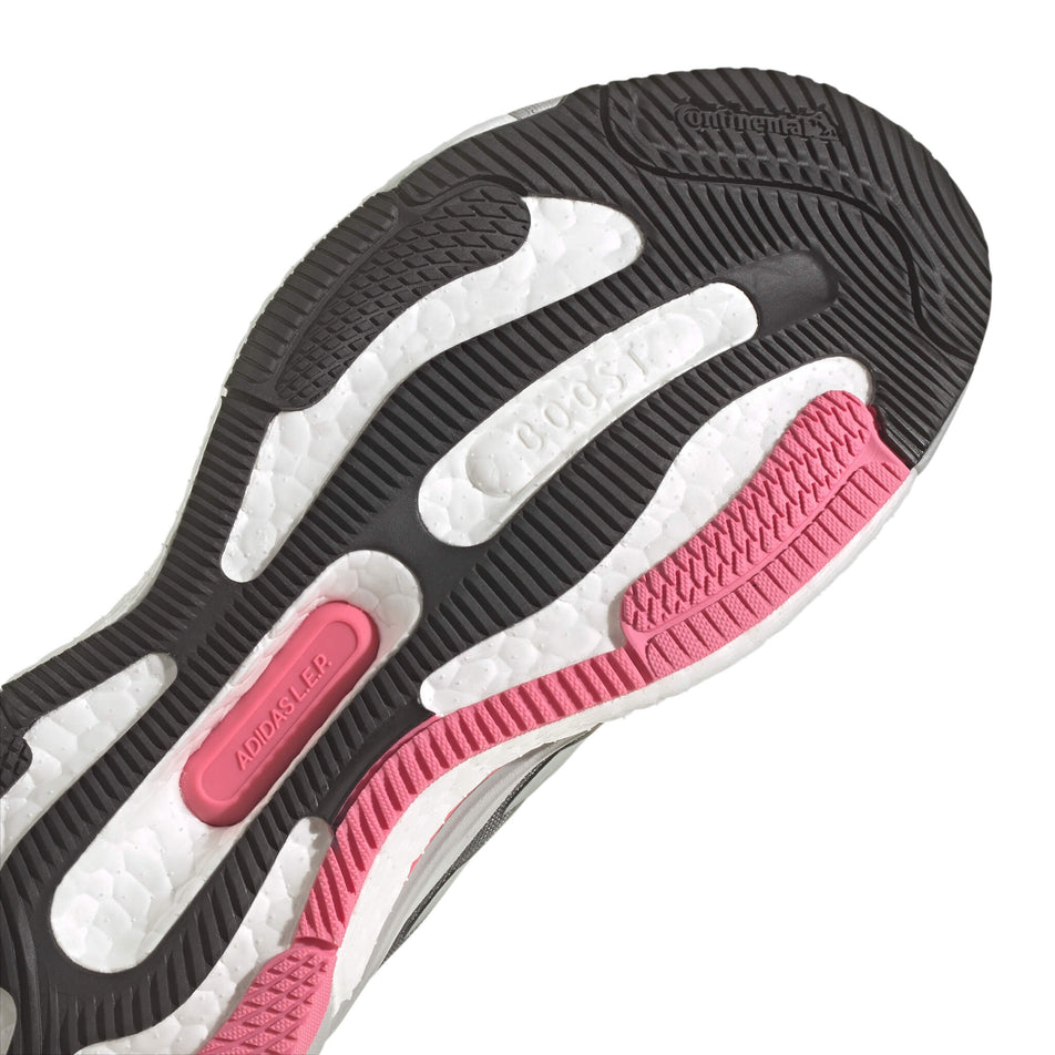 Front two-thirds of the outsole of the right shoe from a pair of adidas Women's Solarcontrol 2 Running Shoes in the Carbon/Silver Met./Pink Fusion colourway (8024260575394)