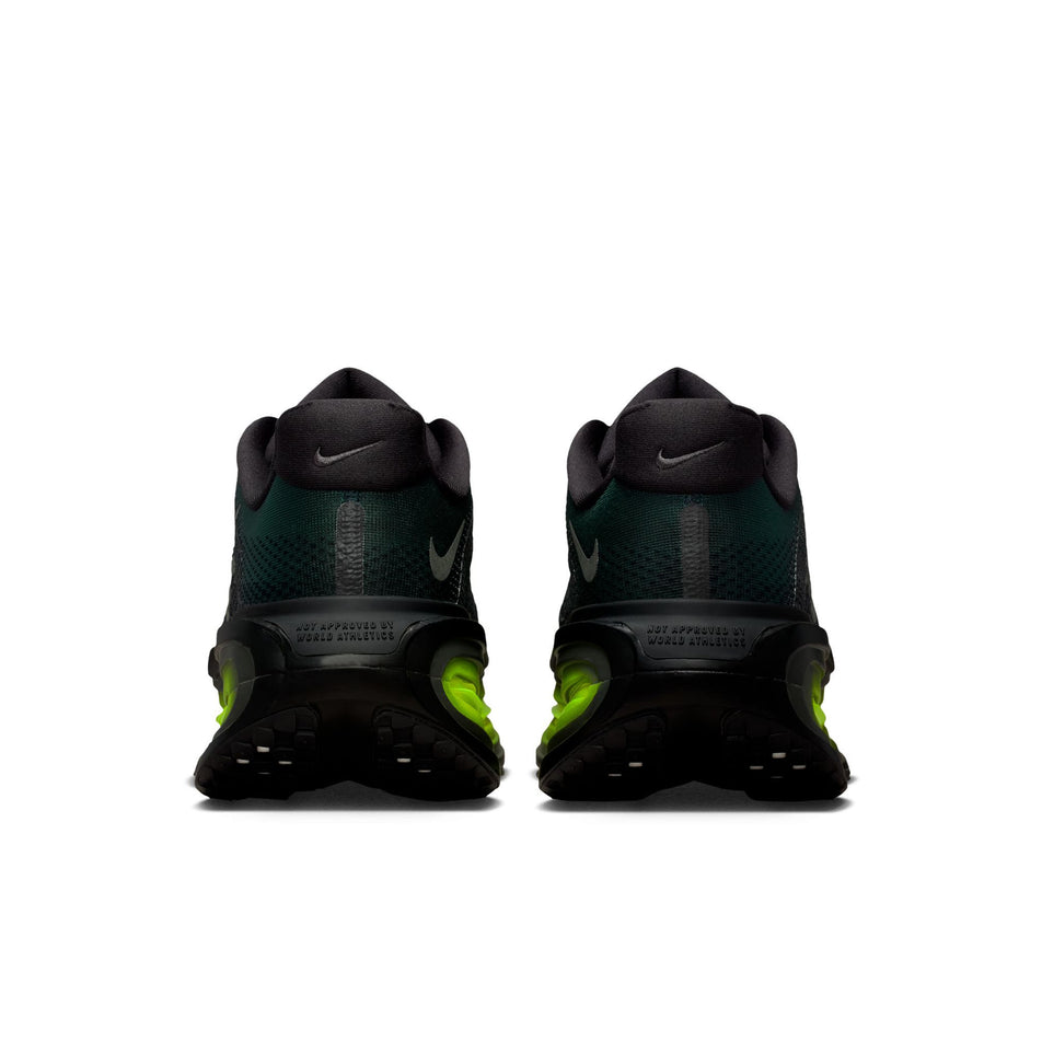The back of a pair of Nike Men's Vomero Premium Running Shoes in the Black/Iron Grey-Anthracite-Volt colourway.