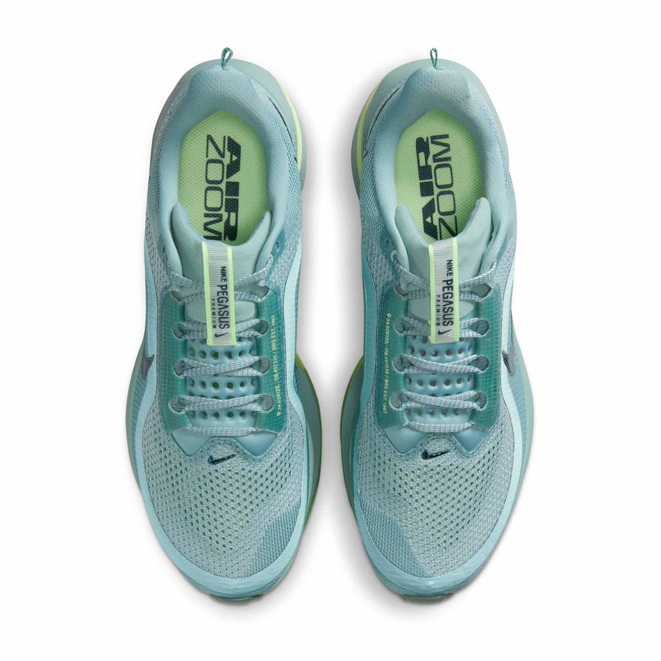 The uppers of a pair of the Nike Men's Pegasus Premium Road Running Shoes in the Cannon/Seaweed-Barely Volt-Volt colourway. (8754763366562)