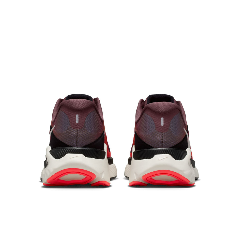 The back of a pair of Nike Women's Structure Plus Road Running Shoes in the Tattoo/Silver-Hot Lava-Black colourway.