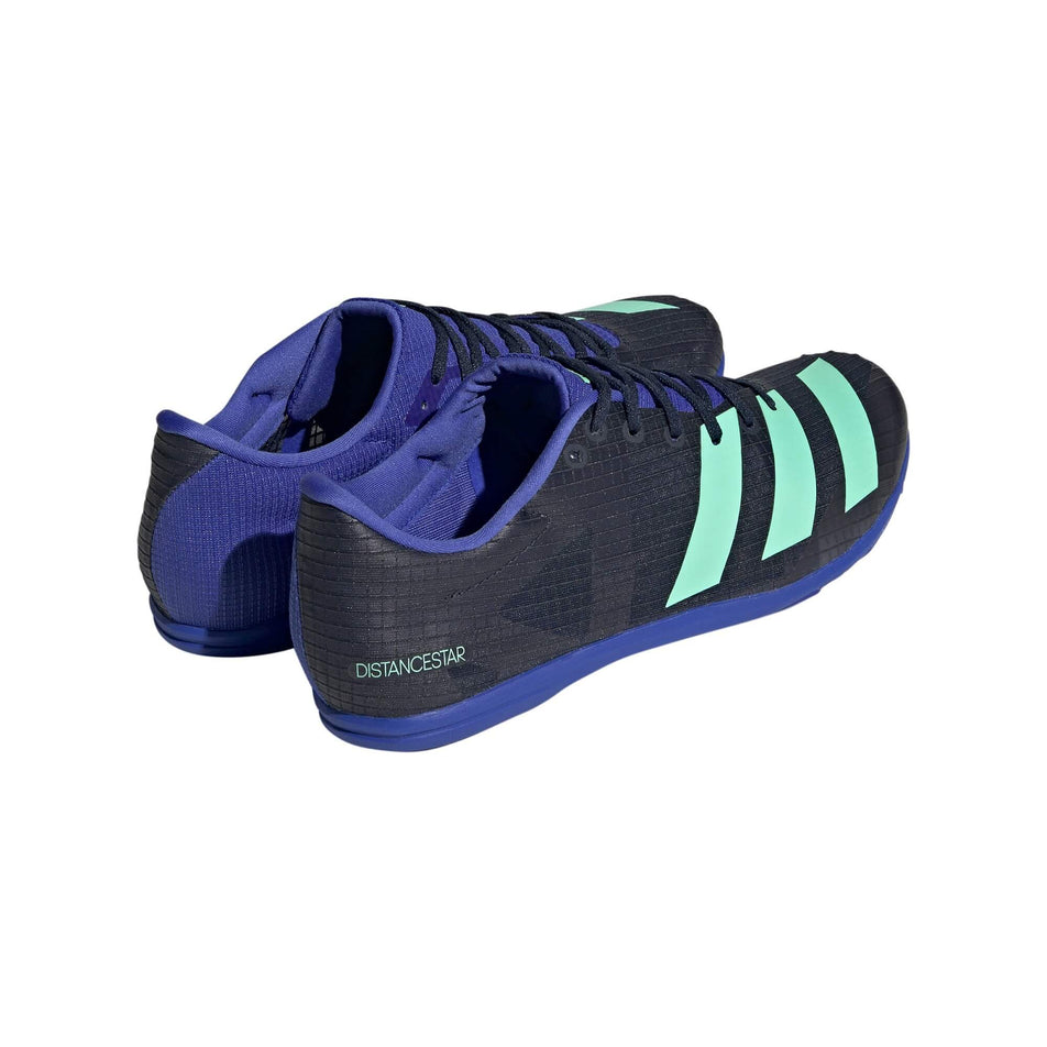 A pair of adidas Unisex Distancestar Running Spikes in the Legend Ink/Pulse Mint colourway (7916227494050)
