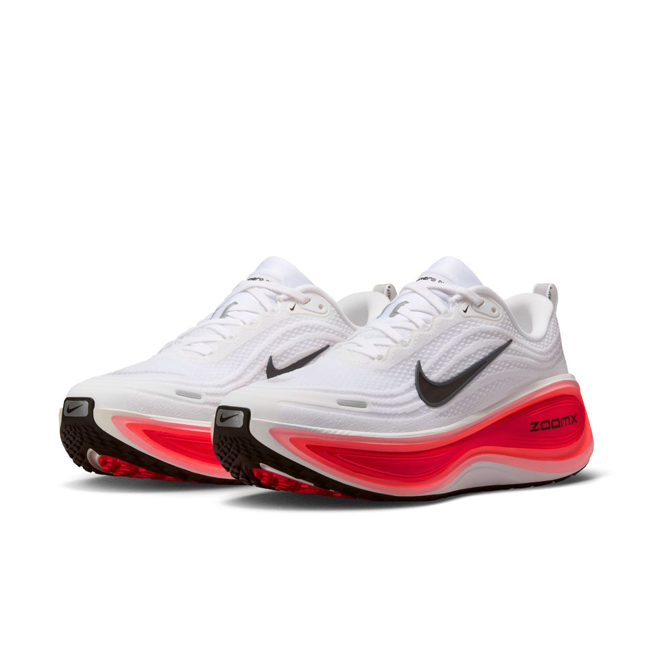 A pair of Nike Men's Vomero Plus Road Running Shoes in the White/Black-Bright Crimson colourway. (8723673153698)