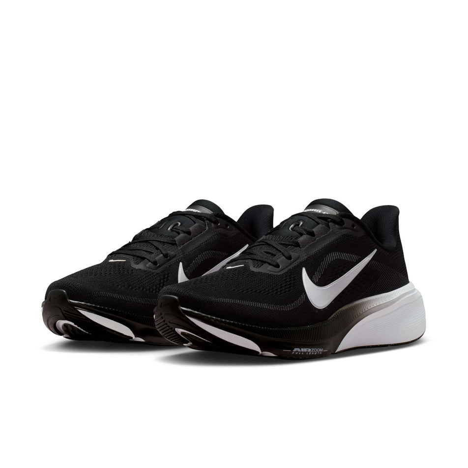 A pair of Nike Women's Pegasus 42 Road Running Shoes in the Black/White-Iron Grey colourway.