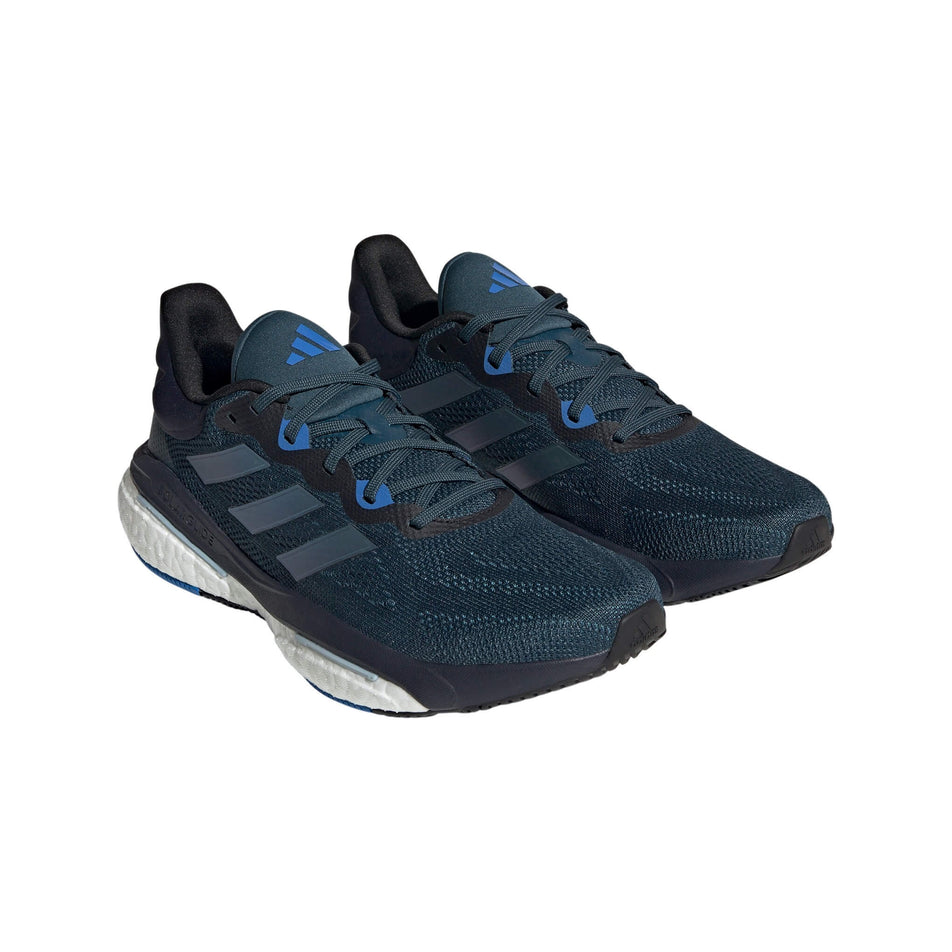 Front view of a pair of adidas Men's Solarglide 6 Running Shoes in the Arctic Night/Core Black/Arctic Fusion colourway (7969125171362)