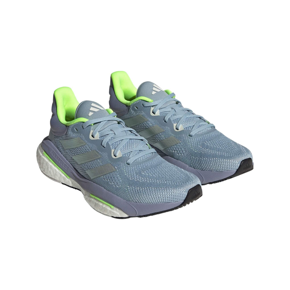 Front view of a pair of adidas Women's Solarglide 6 Running Shoes in the Wonder Blue/Lucid Lemon/Lucid Lemon colourway (7969220362402)