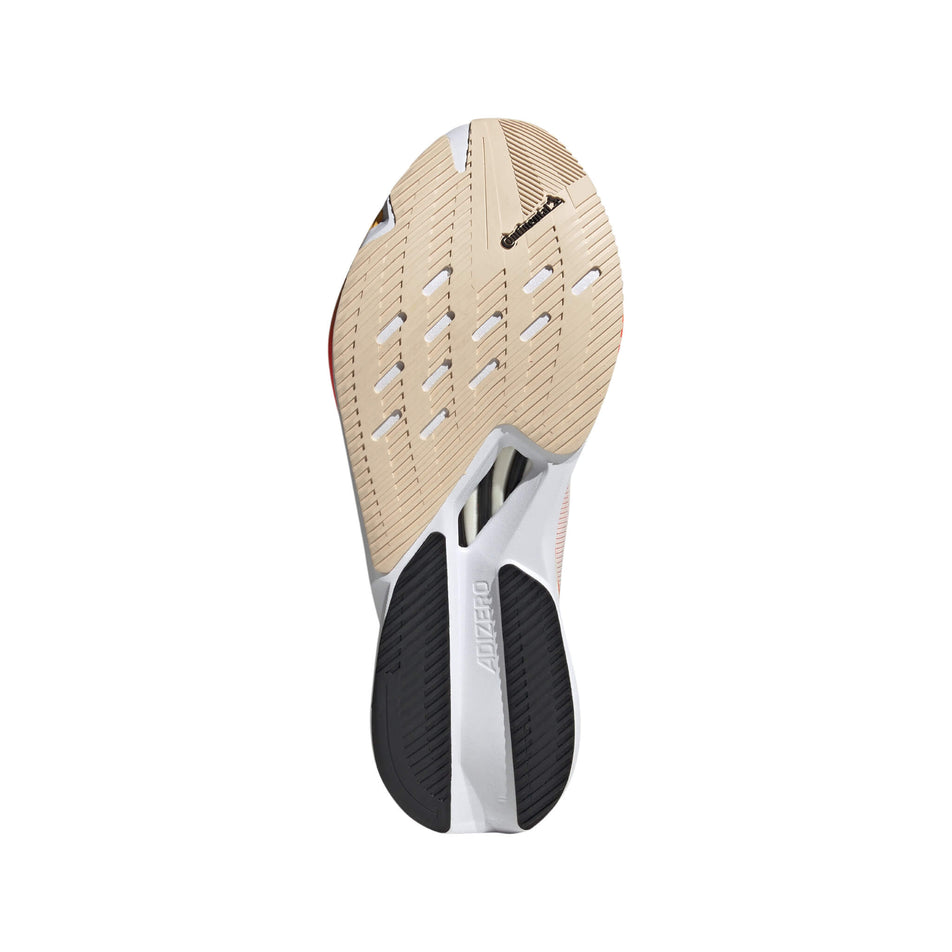 Outsole of the right shoe from a pair of adidas Men's Adizero Boston 12 Running Shoes in the Ivory/Core Black/Solar Red colourway (8192161939618)