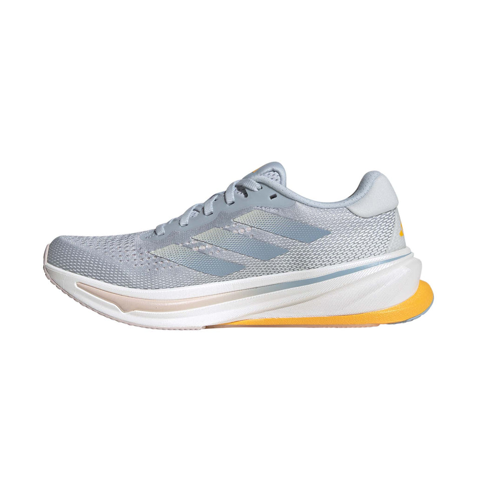 Medial side of the right shoe from a pair of adidas Women's Supernova Rise Running Shoes in the Halo Blue/Zero Met./Wonder Blue colourway (8192067502242)