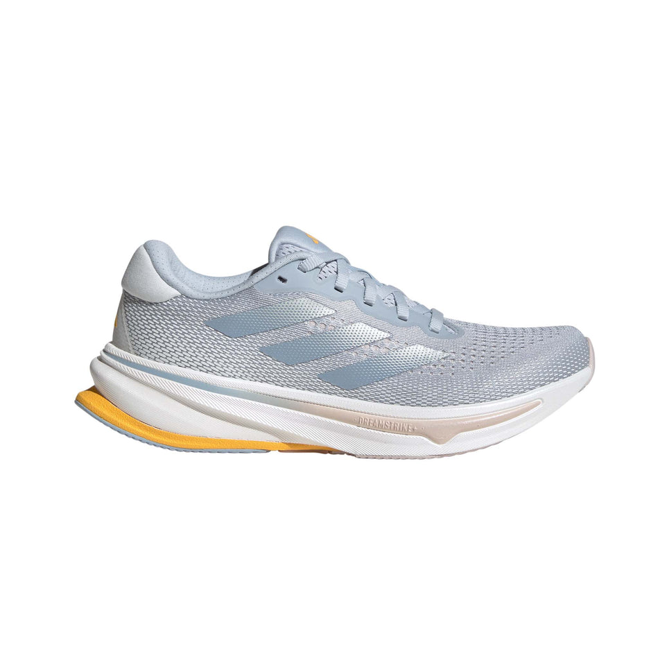Lateral side of the right shoe from a pair of adidas Women's Supernova Rise Running Shoes in the Halo Blue/Zero Met./Wonder Blue colourway (8192067502242)